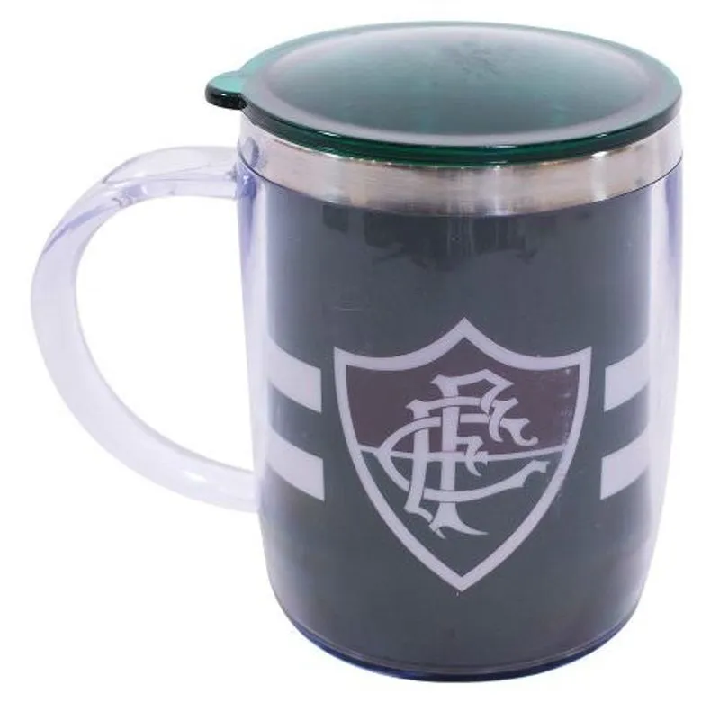 Caneca Térmica Arredondada Com Tampa 450ml - Fluminense