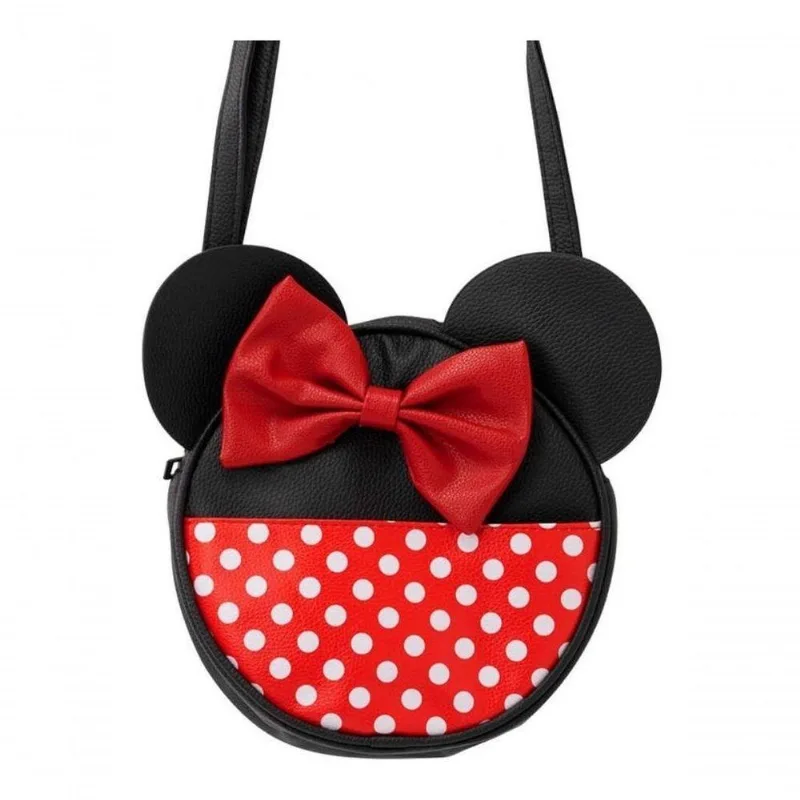 Bolsa Feminina Tiracolo Circular Rosto Cores Minnie Disney