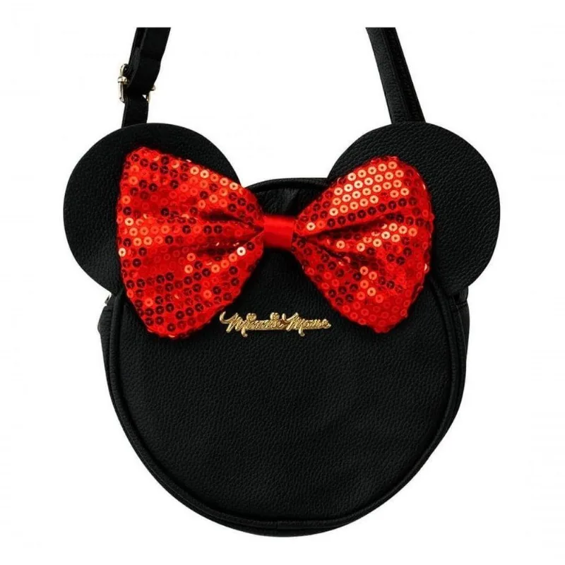 Bolsa Feminina Transversal Circular Minnie Preto Disney