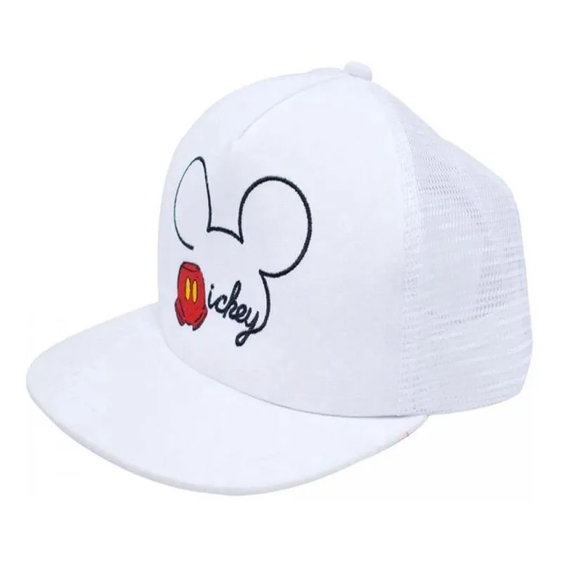 Boné Infantil Mickey Mouse Aba Reta Disney Branco