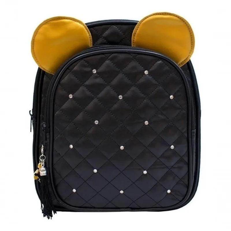 Mochila Preta Orelhas Mickey 26x30x10cm - Disney