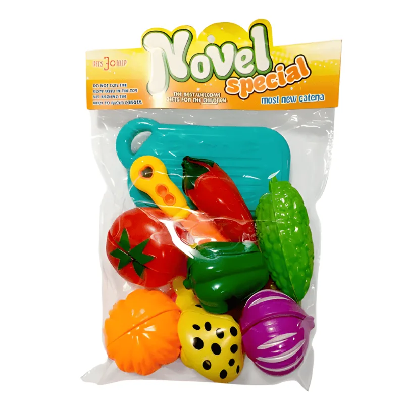 Kit Mini Legumes e Frutas com Velcro c/ 7 Peças - Cores Sortidas - Top N1