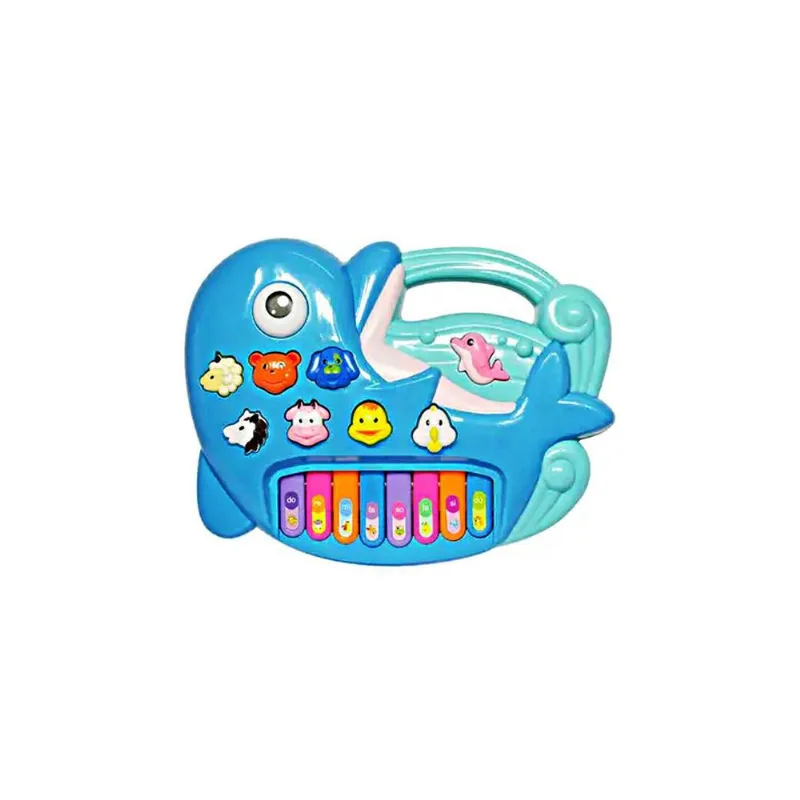 TECLADO MUSICAL ANIMALZINHO GOLFINHO AZUL BBR