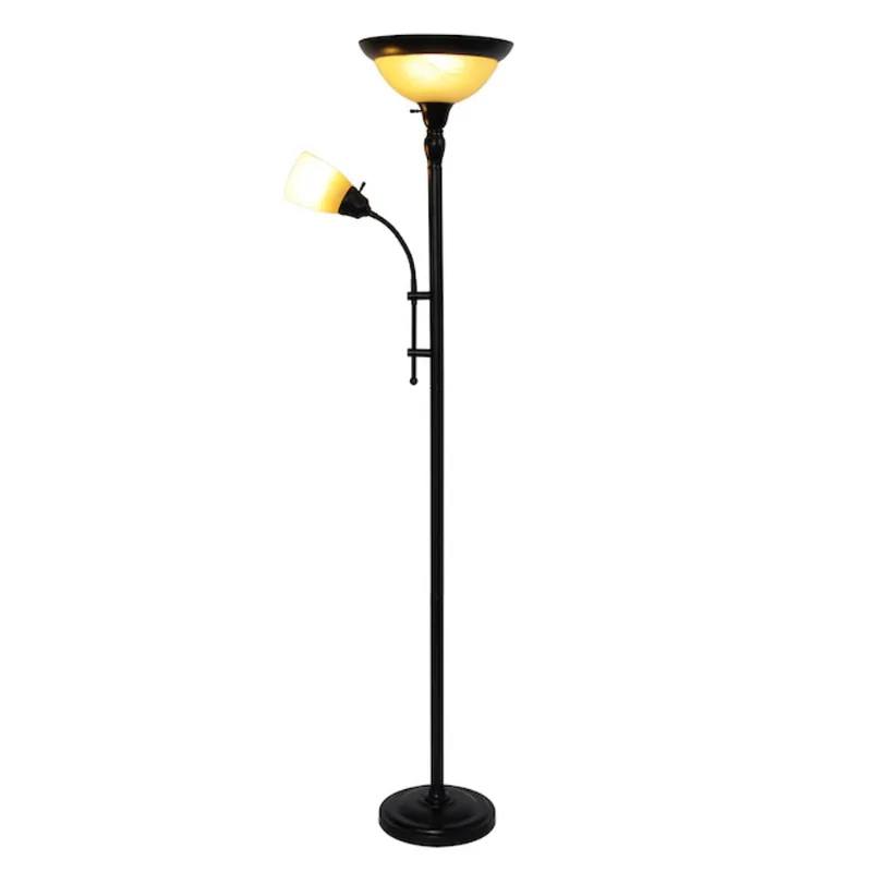 Oil-Rubbed Bronze Floor Lamp with Reading Light - 71.5-in