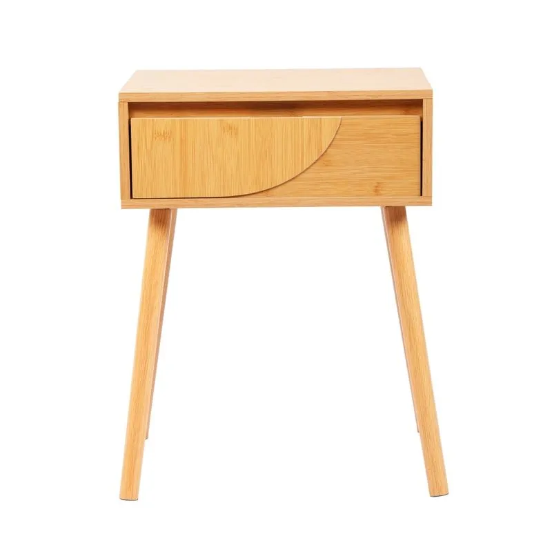 Mesa De Cabeceira Com 1 Gaveta, Em Mdf Natural, Marca Coisas E Coisinhas