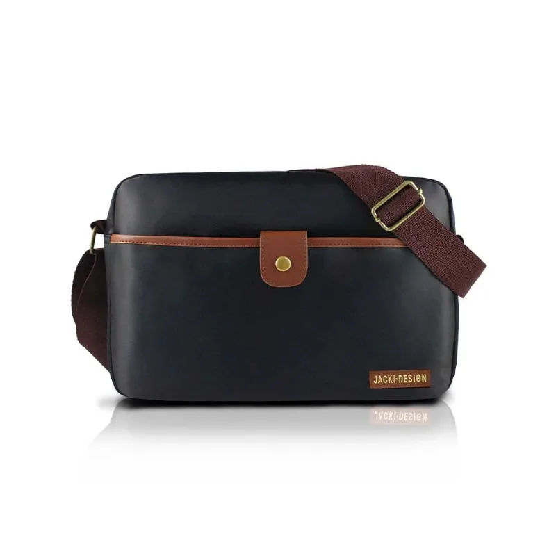 Bolsa Masculina Transversal Jacki Design Preta e Marrom