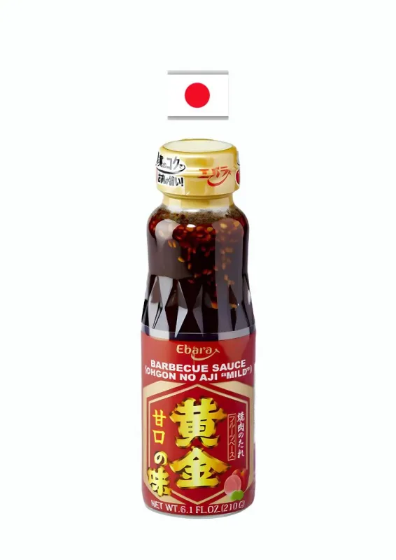 EBARA BARBECUE SAUCE MILD 210g - Molho preparado levemente picante para carne. Origem: Japão
