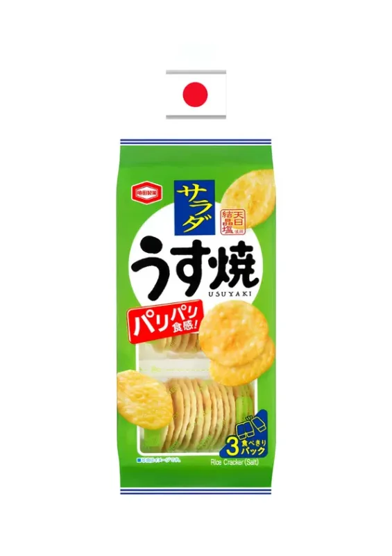 KAMEDA USUYAKI SALAD 80g - Biscoito de arroz com sabor de legumes e vegetais. Origem: Japão