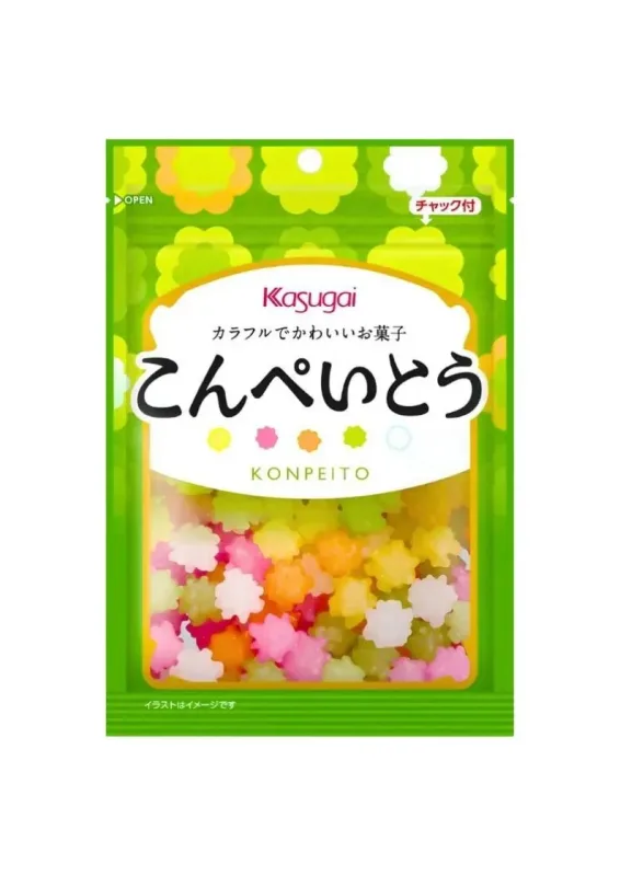 KASUGAI KONPEITO 76g - Bala de açúcar puro em formato de estrelas. Origem: Japão