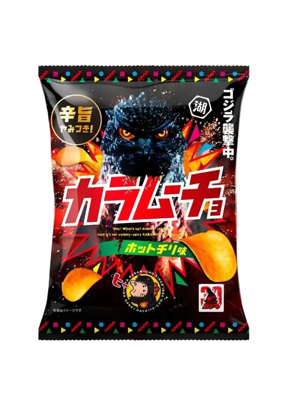 KOIKEYA POTATO KARA MUCHO 55g - Salgadinho de batata frita no sabor de pimenta malagueta. Origem: Japão