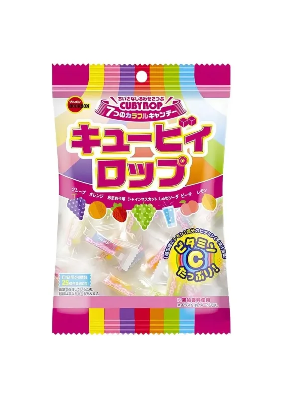BOURBON CUBY ROP CANDY 100g - Bala de sortida de frutas. Origem: Japão
