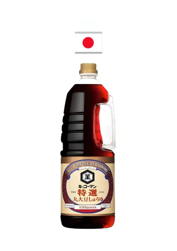 KIKKOMAN SHOYU TOKUSEN MARUDAIZU 1.8L - Molho de soja com grãos selecionados. Origem: Japão