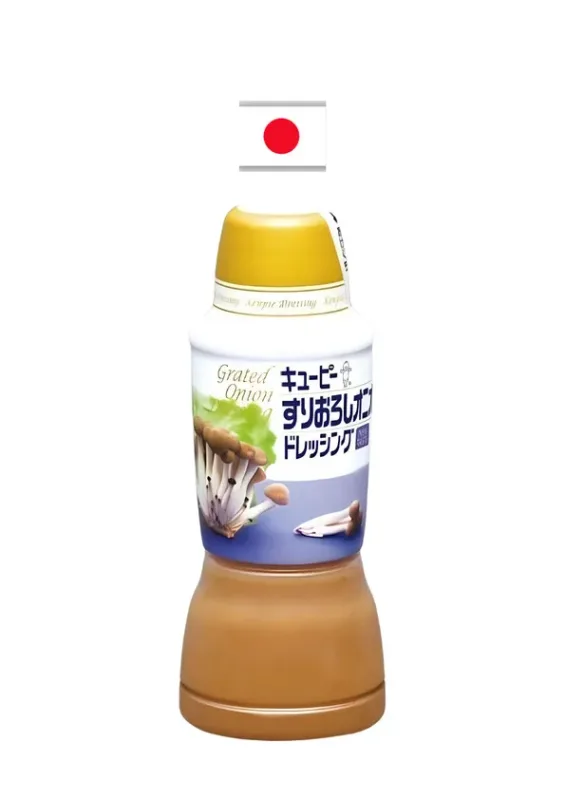 KEWPIE DRESSING GRATED ONION 380ml - Molho para salada com sabor de cebola e alho ralado. Origem: Japão