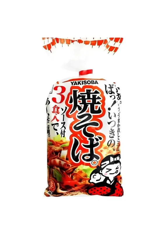 ITSUKI 3KO YAKISSOBA 510g - Macarrão instantâneo para yakissoba, com tempero. Origem: Japão