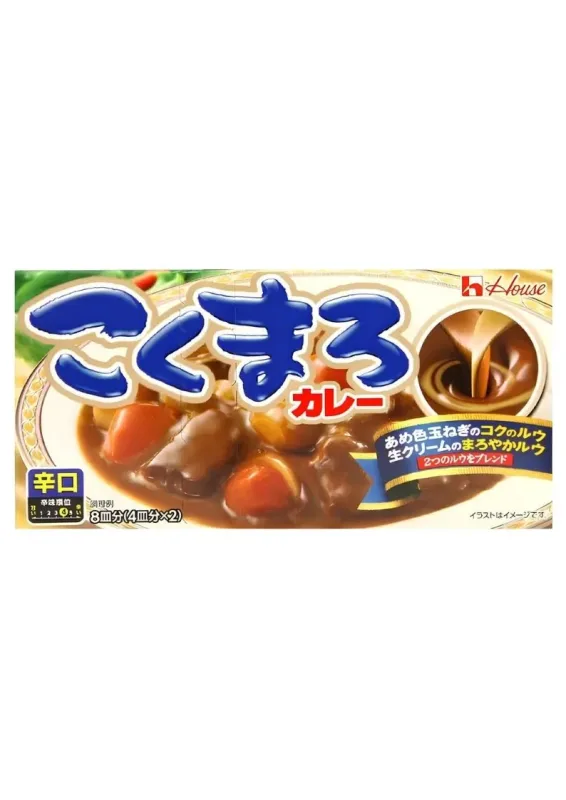 HOUSE KOKUMARU CURRY KARAKUCHI 140g - Curry em tablete (forte). Origem: Japão