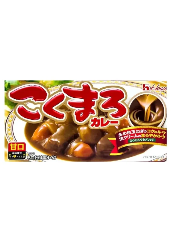 HOUSE KOKUMARU CURRY AMAKUCHI 145g - Curry em tablete (Suave). Origem: Japão