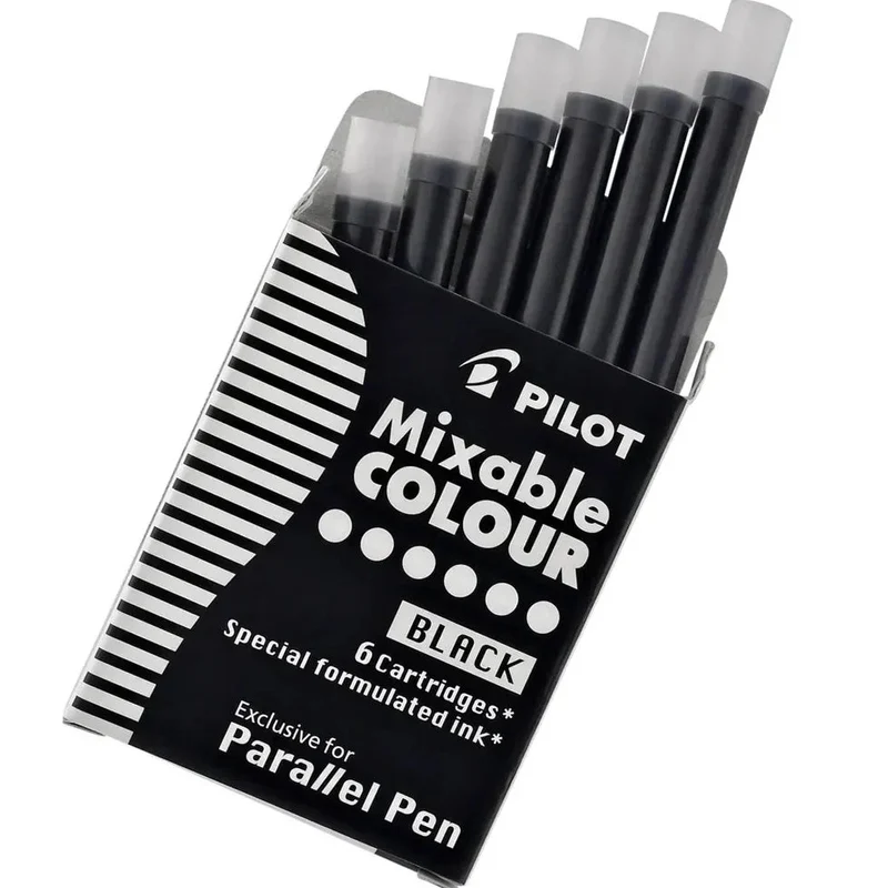 Pilot Parallel Pen Ink Cartridge Black Pack 6 SuperOffice