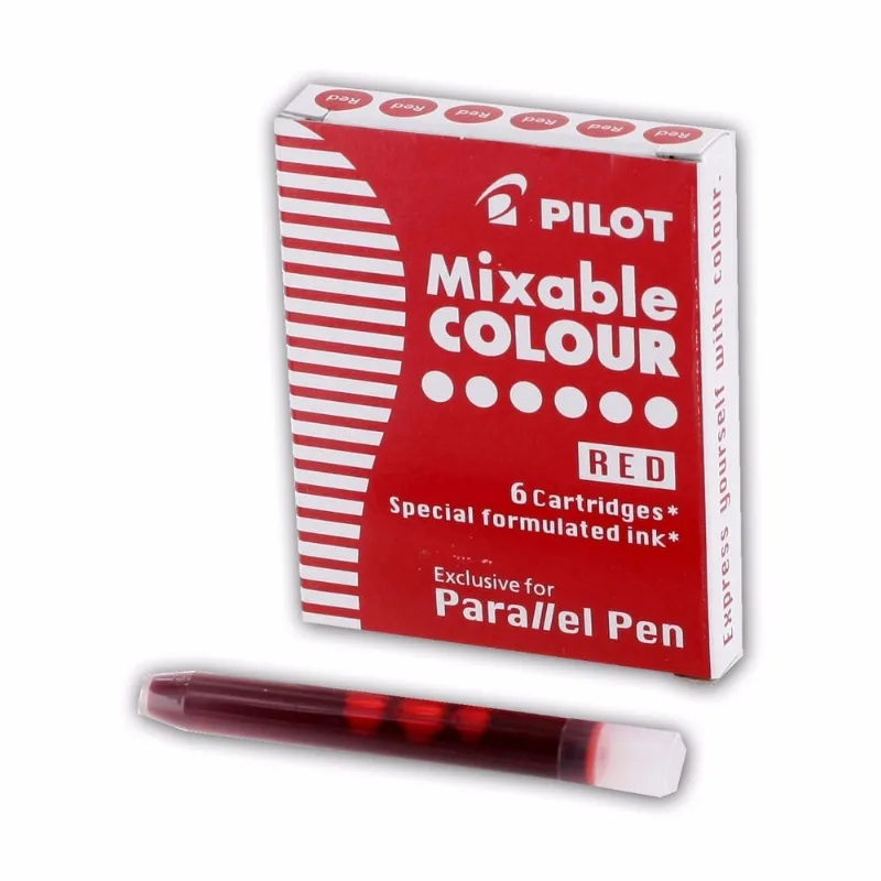 Cartucho De Tinta Pilot P/ Caneta Parallel Pen Vermelho - 12 Unidades