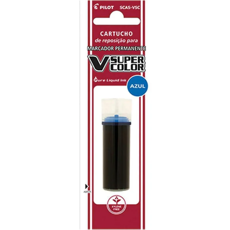 Pincel Marcador Permanente V Super Color Scas Refil Azul