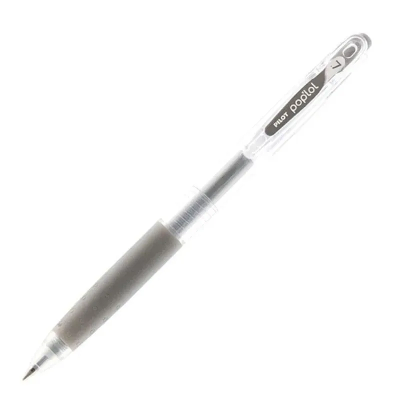 Caneta Gel Pilot Pop Lol 0.7 com Tinta Gel Premium à Prova d'água 1 Unidade Prata
