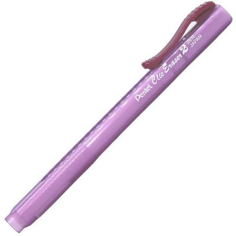 Borracha Caneta Clic Eraser Trans Rosa Cx Com 12