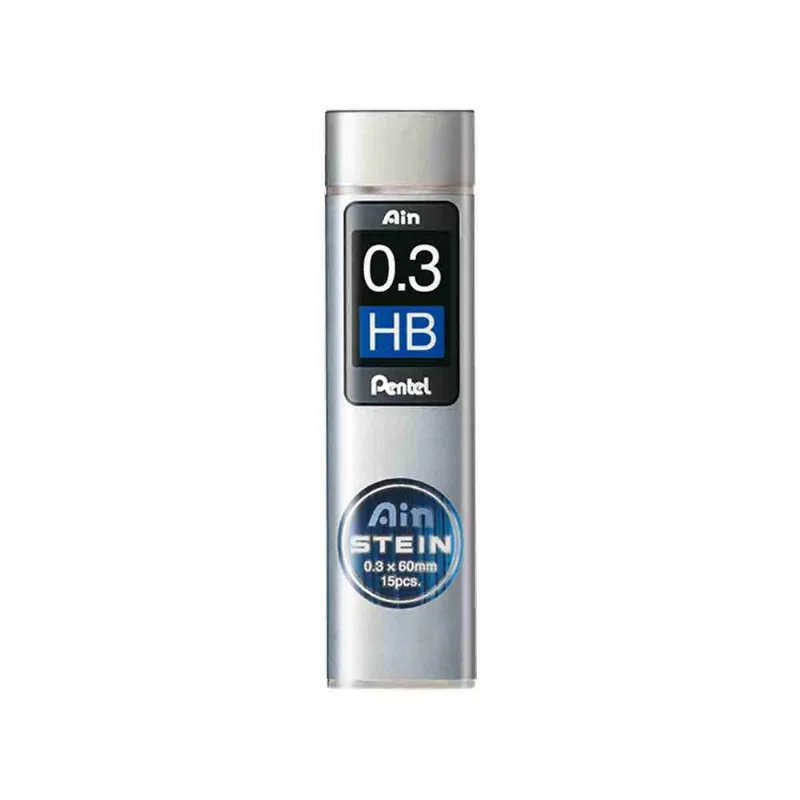 Estojo Grafite Pentel Ain Stein 0.3mm Hb - 15 Unidades
