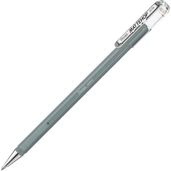 ぺんてる Pentel カラーボールペン MATTEHOP マットホップ 1.0mm グレー K110-VN 4902506426192