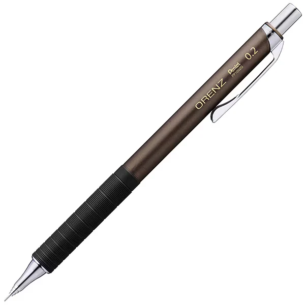 ぺんてる Pentel シャープペンシル ORENZ METAL GRIP（オレンズ メタルグリップ） 0.2mm ブラウン軸 XPP1002G2-RE 4902506431783
