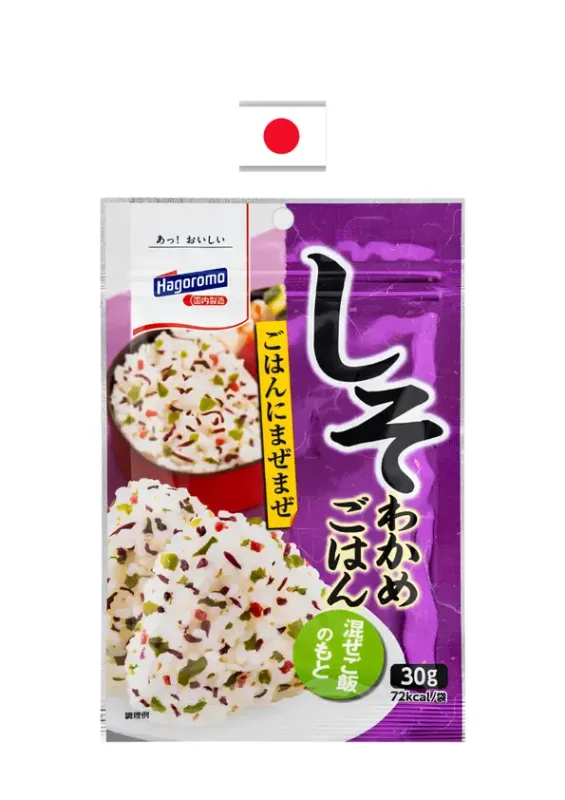 Tempero Para Arroz Sabor Algas e Shisho 30g Hagoromo Japão