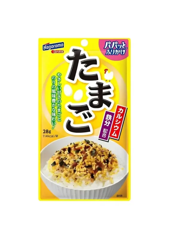 HAGOROMO FURIKAKE TAMAGO 28g - Tempero furikake sabor de ovo. Origem: Japão (VENCIMENTO 07/11/2026)