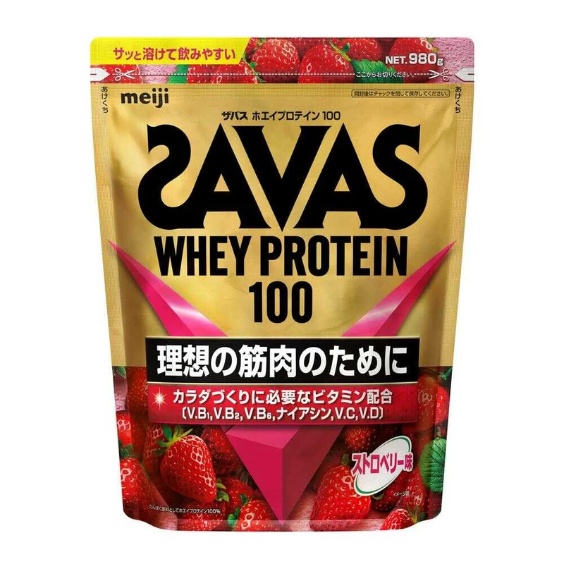 ◆明治 ザバス ホエイプロテイン100 ストロベリー味 800g