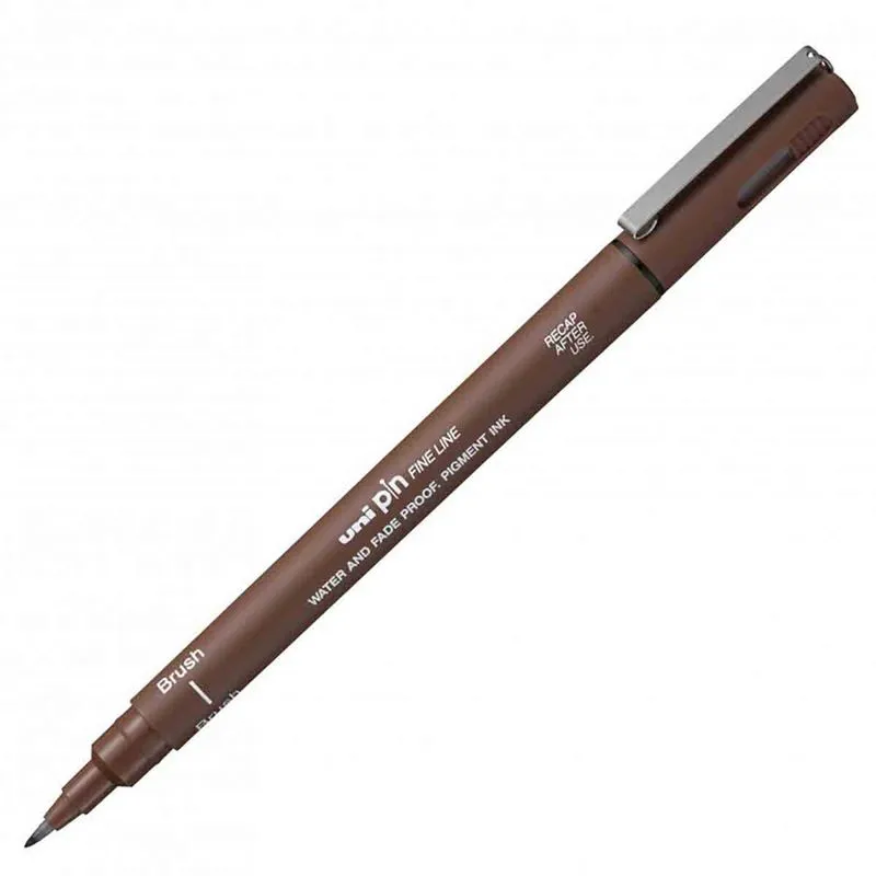 Caneta Nanquim Uni pin 200 Uni-Ball Brush Sepia