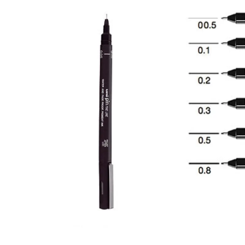 Caneta Nankin Uni-Pin Preta Descartável Uni-Ball Avulso 1,0