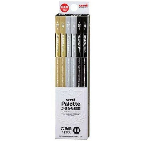三菱鉛筆｜MITSUBISHI PENCIL uni Palette(ユニパレット) かきかた鉛筆 ブラック K5617N4B [4B /12本（1ダース）] 4902778281420