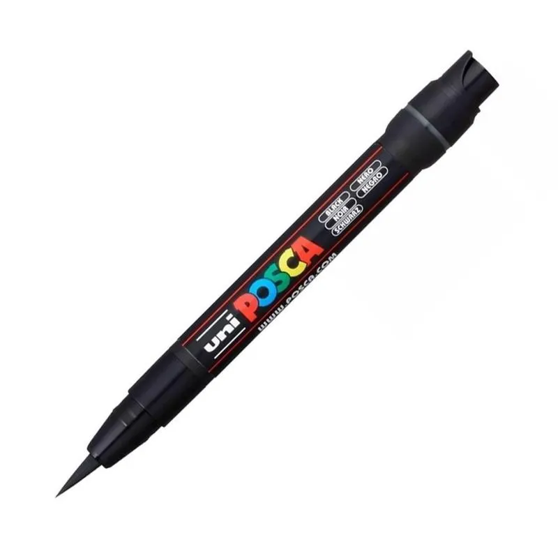 Caneta Posca Uni Ball Pcf-350 Brush Pen Preto