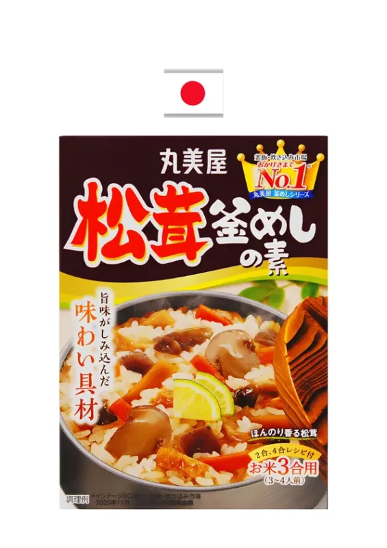 MARUMIYA KAMAMESHI MATSUTAKE 140g - Preparado para risoto sabor cogumelo funghi e shitake kamameshi. Origem: Japão