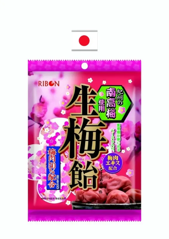 RIBON NAMA UME 90g - Bala de ameixa japonesa com 50% de polpa. Origem: Japão