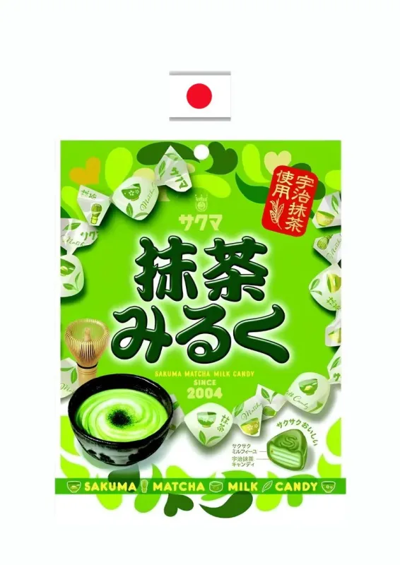 SAKUMA MATCHA MILK 58g - Bala de matcha com leite. Origem: Japão