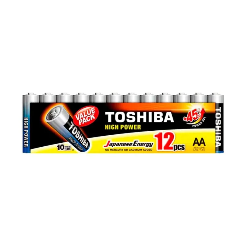 Pilha Alcalina Toshiba AA 1,5V Mp 12 unidades - LR6GCP