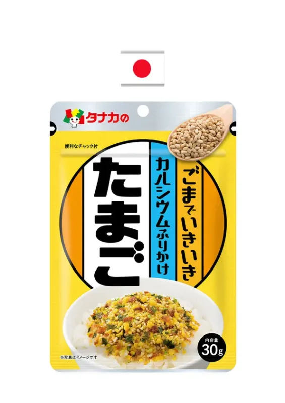 TANAKA FURIKAKE TAMAGO 30g - Tempero de arroz com gergelim e ovo. Origem: Japão