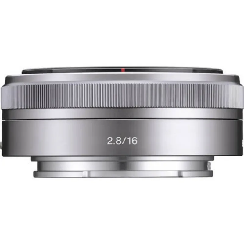 Lente Sony E 16mm f/2.8 E-Mount Prata (SEL16F28)