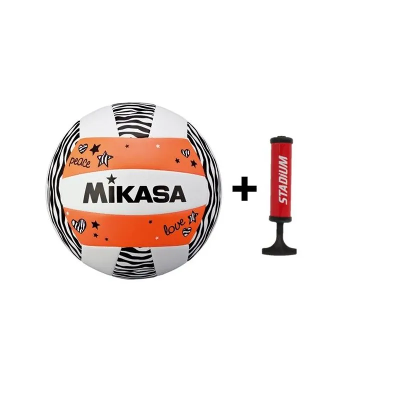 Kit 1 Bola VXS ZB Laranja Mikasa 1 Bomba Stadium