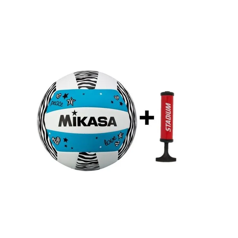 Kit 1 Bola VXS ZB Azul Mikasa 1 Bomba Stadium