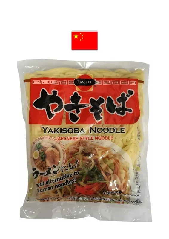 J-BASKET MACARRAO YAKISOBA 150g - Macarrão para yakissoba pré-cozido. Origem: China.