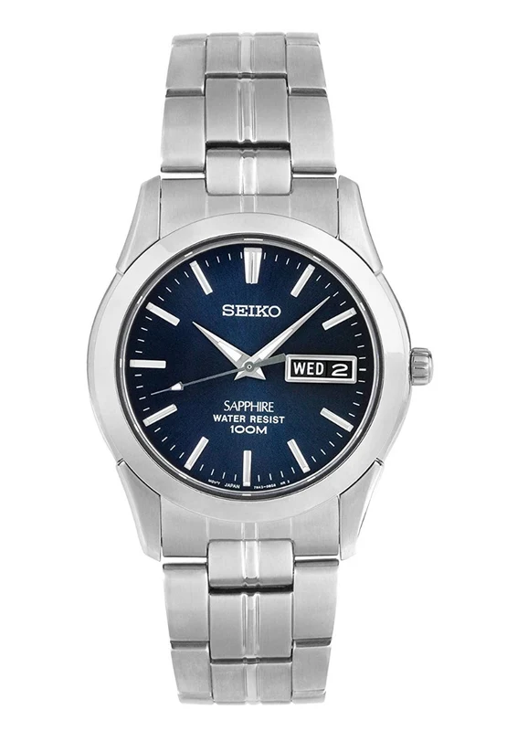 Seiko Men's Blue Dial Analogue Quartz Watch with Stainless Steel Bracelet SGG717P1