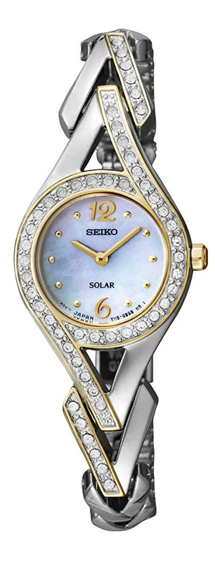 Seiko Womens Analogue Classic Solar Powered Watch with Stainless Steel Strap SUP174P9