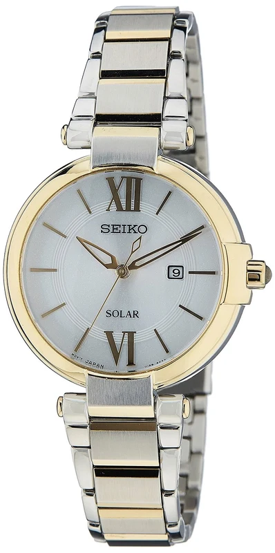 Seiko Women's Silver Dial Gold Stainless Steel Bracelet Watch SUT154P1