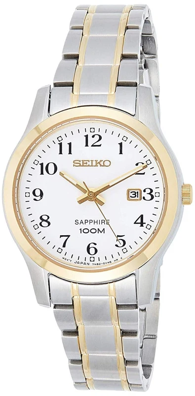 Seiko Ladies Watch with White Dial and Silver Strap SXDG90P1