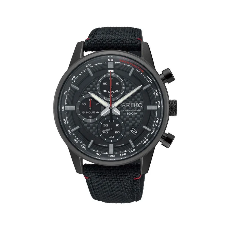 Seiko Mens Chronograph Quartz Watch with Black Dial SSB315P1