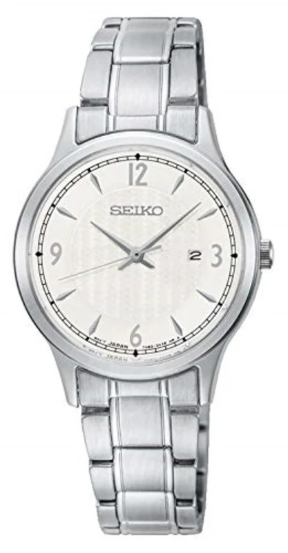 Seiko Ladies Watch with White Dial and Silver Strap SXDG93P1
